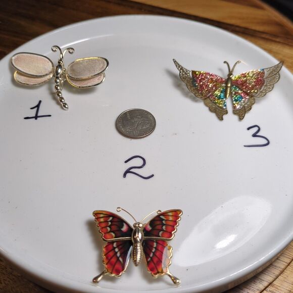 Butterflys Brooch Bundle 3 brooches. Jewelry Set‎ - Picture 1 of 4